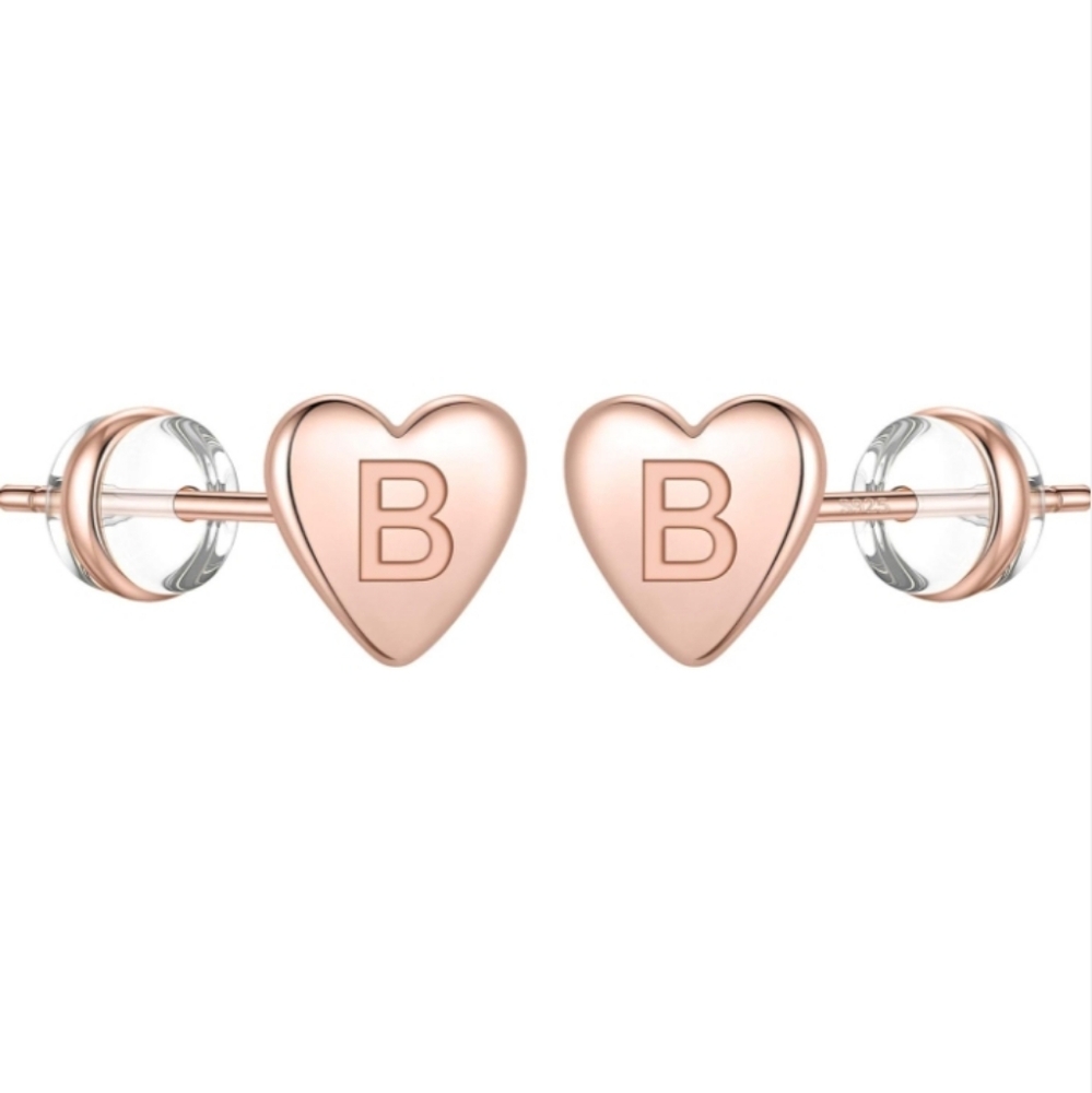 Rose Gold Heart Earrings